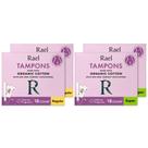 Tampons Rael Compact Applicator de algodão orgânico 72 unidades