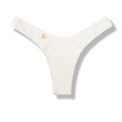 Tanga Eva Pérola Biquíni Semi Fio Asa Delta Aviador Dupla Face Off-White Reversível Tecido Texturizado Semibrilho
