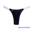 Tanga Flora Bicolor White and Black Biquíni Cor Lisa Fio Dental Elástico Frufru Marquinha de Fita Detalhe Branco