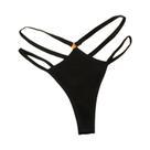 Tanga Sexy De Algodão Com Cintura Baixa Para Mulheres, Com Detalhes Vazados, Elástica, Sem Costura E