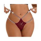 Tanga Sexy De Renda Para Mulheres, Em Cetim Prateado, Confortável E Elegante, Lingerie Feminina