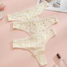 Tangas De Algodão Femininas 3 Peças Com Estampa Fofa, Lingeries Macias E Sexy Com Laço Para