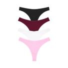 Tangas De Algodão Listradas Para Mulheres, 4 Peças, G-String Sexy, Roupa Íntima T-Back Tangas De Algodão Listradas Para Mulheres, 4 Peças, G-String Sexy, Roupa Íntima T-Back