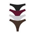 Tangas De Algodão Listradas Para Mulheres, 4 Peças, Sexy G-String T-Back