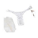 Tangas De Renda Com Pérolas Para Mulheres, G String Sexy Transparente, Lingerie Feminina