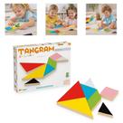 Tangram Educativo Montessori Pedagogico Brinquedo 7 Peças Em Madeira Jogo Colorido Quebra Cabeça Desafio