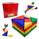 Tangram Gigante Espumado Brinquedos Educativos Inclusao Escolar Espuma 30 X 30 cm LDM 3 anos Quebra cabeça Chinês