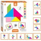 Tangram Quebra-Cabeça Geométrico Clássico Infantil Brinquedo Em Madeira Educativo Crianças +4 Anos