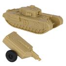 Tanque BMC Toys Churchill Crocodile WW2 1:38 de plástico bronzeado