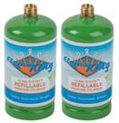 Tanque de cilindro de propano Flame King recarregável, 500 mL, pacote com 2