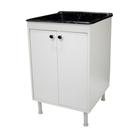 Tanque De Lavanderia Marmorite 40L Com Gabinete 100% Mdf