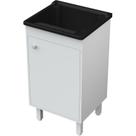 Tanque de Lavanderia Plástico 26 Litros Com Gabinete MDF Branco 46cm Entregue Montado Tanque de Lavanderia Plástico 26 Litros Com Gabinete MDF Branco 46cm Entregue Montado