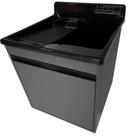 Tanque de lavar Fibra 38L Esfregadeira Lateral Com Gabinete MDF Chumbo de Parede 54cm