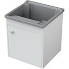 Tanque de Lavar Roupa Pequeno 26 Litros com Gabinete MDF de Fixar Suspenso na Parede Entregue Montado Tanque de Lavar Roupa Pequeno 26 Litros com Gabinete MDF de Fixar Suspenso na Parede Entregue Montado