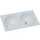 Tanque de Mármore Sintético Duplo N1 com 100x52cm Branco Pedra Clara - 507407 - A.J.RORATO