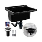 Tanque De Plástico 22l Preto + Sifão Copo + Veda Rosca