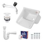 Tanque De Plastico 23l Lavar Roupa + Sifão + Torneira Tanque De Plastico 23l Lavar Roupa + Sifão + Torneira