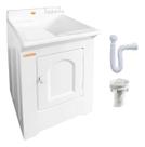Tanque Fibra 38l Lateral + Kit Instalação - BRANCO