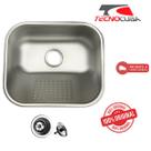 Tanque Inox 40x34 Esfregador Square Acabamento Fosco Escovado