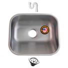 Tanque Inox 40x34 Fosco Pequeno 304 - Sobrepor e Embutir + Válvula e Sifão