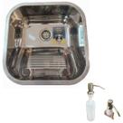 Tanque inox dotec 40x40x21cm aisi 304 com dosador de sabao