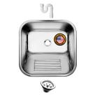 Tanque Inox Monobloco 40X40 + Válvula e Sifão inox 304 American Steel
