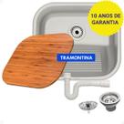 Tanque Inox Tramontina Cuba Lavanderia 40x35 19L Escovado Fosco Com Tábua Tanque Inox Tramontina Cuba Lavanderia 40x35 19L Escovado Fosco Com Tábua