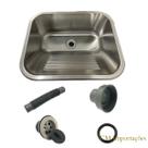 Tanque Lavanderia 45 x 45 Com Acessórios Aço Inox Escovado Tanque Lavanderia 45 x 45 Com Acessórios Aço Inox Escovado