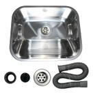 Tanque para lavanderia 44x44 aço inox 304 brilhante com válvula stillus home Tanque para lavanderia 44x44 aço inox 304 brilhante com válvula stillus home