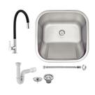 Tanque Tramontina Hera 40X40 94403107 Inox Acetinado + Torneira Lorenzetti Lorenflex 1177 B27