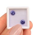 Tanzanita Azul Brilhante ø6mm Par 1,62ct