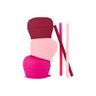 Tapa para vaso con sorbete de silicona Boon Snug 3 unidades rosa