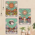 Tapeçaria Aipon Tarot Cartão Sun Moon Star Verde Floral 38x51cm Tapeçaria Aipon Tarot Cartão Sun Moon Star Verde Floral 38x51cm