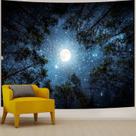 Tapeçaria Apdidl Forest Galaxy Starry Sky Moon Stars 150x200cm