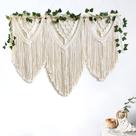Tapeçaria boho grande guzhiou para pendurar na parede em macramê 43x32 cm