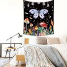 Tapeçaria Butterfly Mushroom Wall Room 150x130cm Microfabric