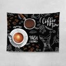 Tapeçaria Coffee Time Espresso para decoração de cozinha 100x150cm