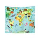 Tapeçaria, cor, mapa do mundo, animal, 150x100cm, microtecido