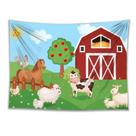 Tapeçaria de parede Animal Cartoon Cows Sheep Room 150x100cm Tapeçaria de parede Animal Cartoon Cows Sheep Room 150x100cm