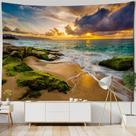 Tapeçaria de parede com vista para o mar 150x100cm em fibra de poliéster Tapeçaria de parede com vista para o mar 150x100cm em fibra de poliéster