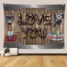 Tapeçaria de parede de madeira Love You Microfabric 150x130cm