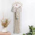Tapeçaria de parede em macramê LOMOHOO Evil Eye Dream Catcher Beige