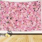 Tapeçaria de parede floral JAWO para meninas rosa amarela colorida 180x150cm