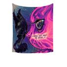 Tapeçaria de parede fluorescente fofa borboleta de gato 150x150cm