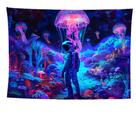 Tapeçaria de parede Fluorescente Universe Planet Plant Cosmonaut Tapeçaria de parede Fluorescente Universe Planet Plant Cosmonaut