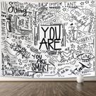 Tapeçaria de parede KJHL You Are Inspirational Quote em preto/branco Tapeçaria de parede KJHL You Are Inspirational Quote em preto/branco