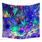 Tapeçaria de parede: mandala psicodélica luminosa UV fluorescente 150x150cm