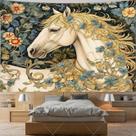 Tapeçaria, decoração de arte floral de cavalo, pendurada na parede, 150x130cm Tapeçaria, decoração de arte floral de cavalo, pendurada na parede, 150x130cm