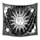 Tapeçaria: Estética de sala de parede, sol e lua, 150x130cm, microtecido