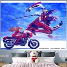 Tapeçaria Evangelion Asuka & Evangelion 02 Motocicleta 100x150cm